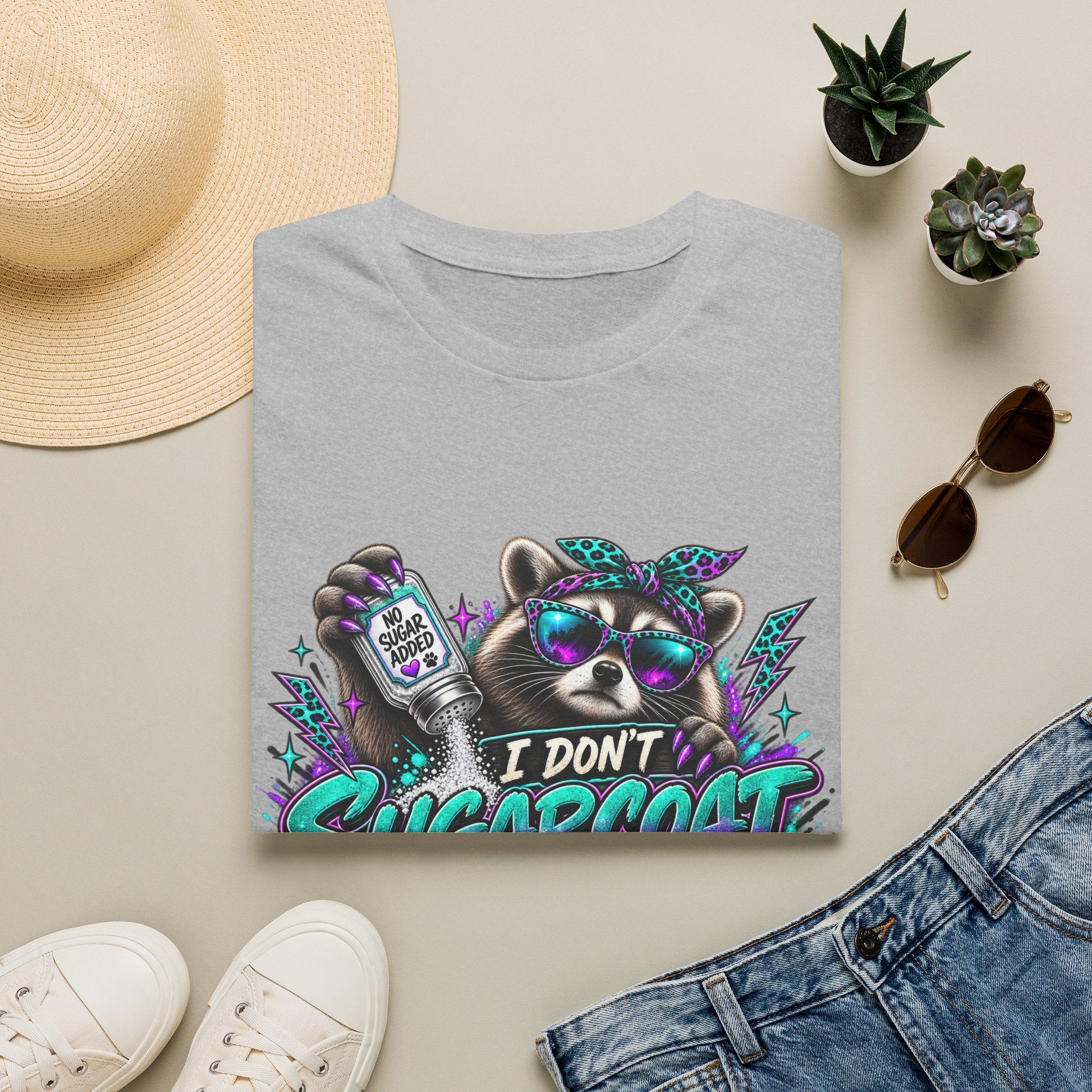 I Don’t Sugarcoat T-Shirt — Sassy Raccoon Graphic Tee
