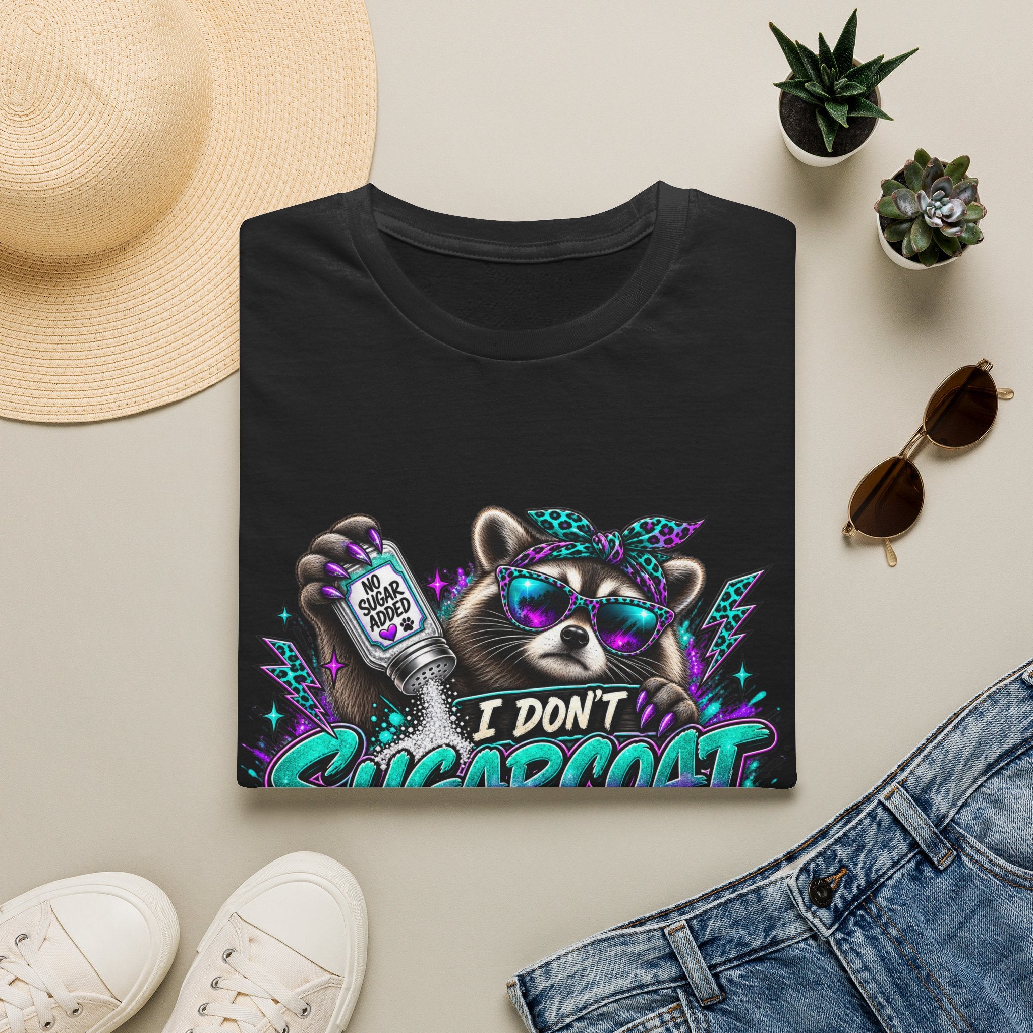 I Don’t Sugarcoat T-Shirt — Sassy Raccoon Graphic Tee