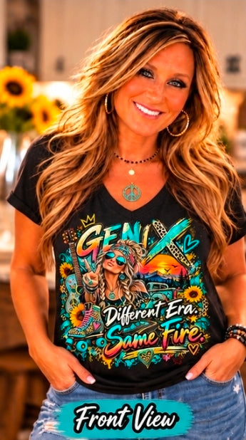 Gen X Graphic T-Shirt — "Different Era, Same Fire" Retro Rock Vintage Tee