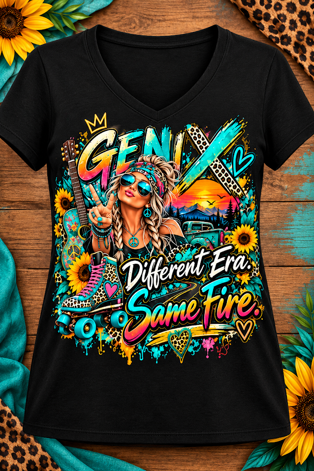 Gen X Graphic T-Shirt — "Different Era, Same Fire" Retro Rock Vintage Tee