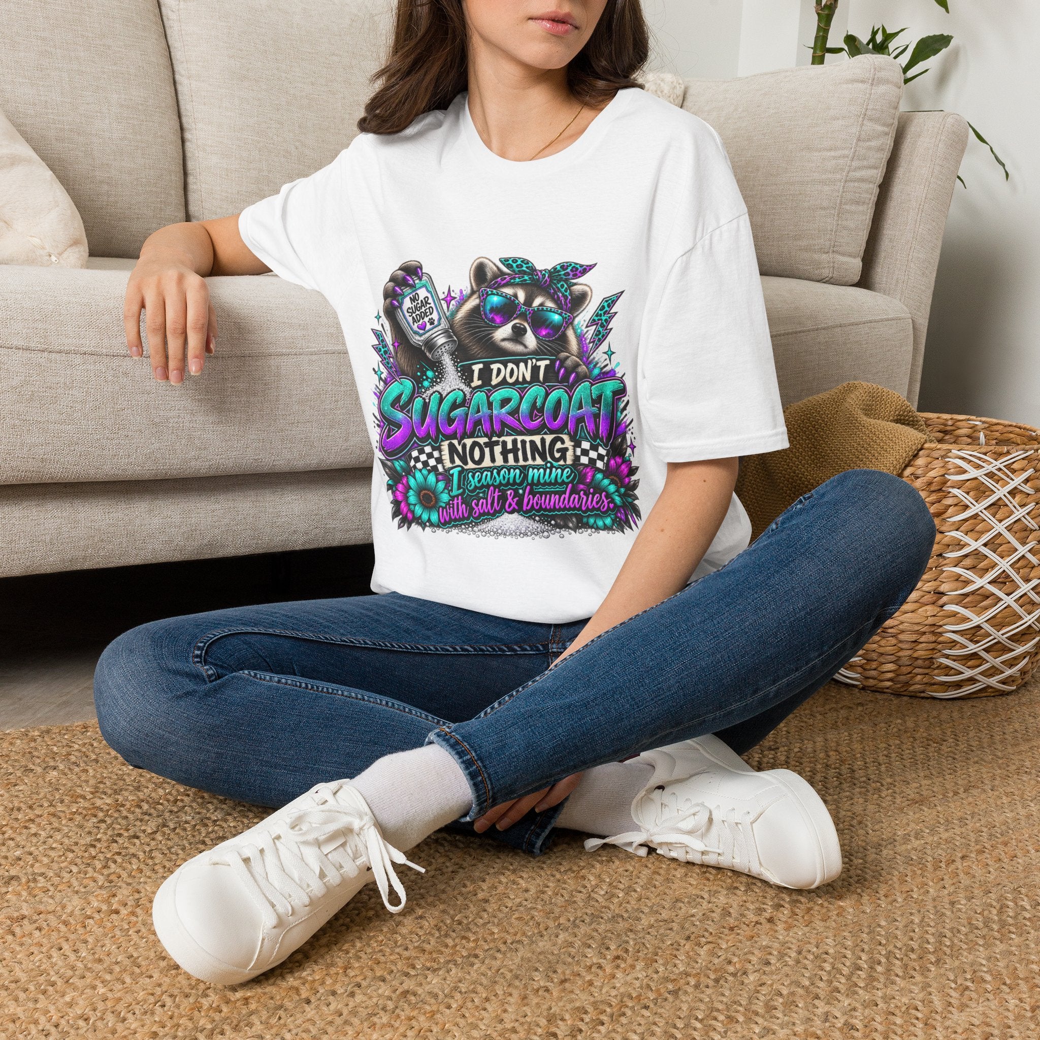 I Don’t Sugarcoat T-Shirt — Sassy Raccoon Graphic Tee
