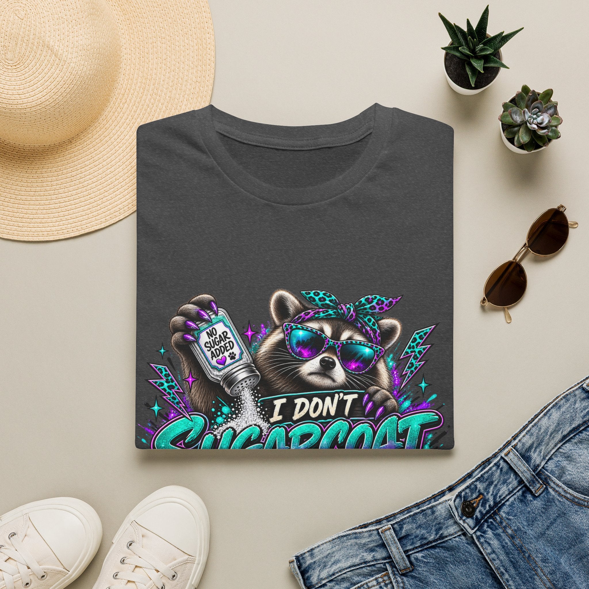 I Don’t Sugarcoat T-Shirt — Sassy Raccoon Graphic Tee