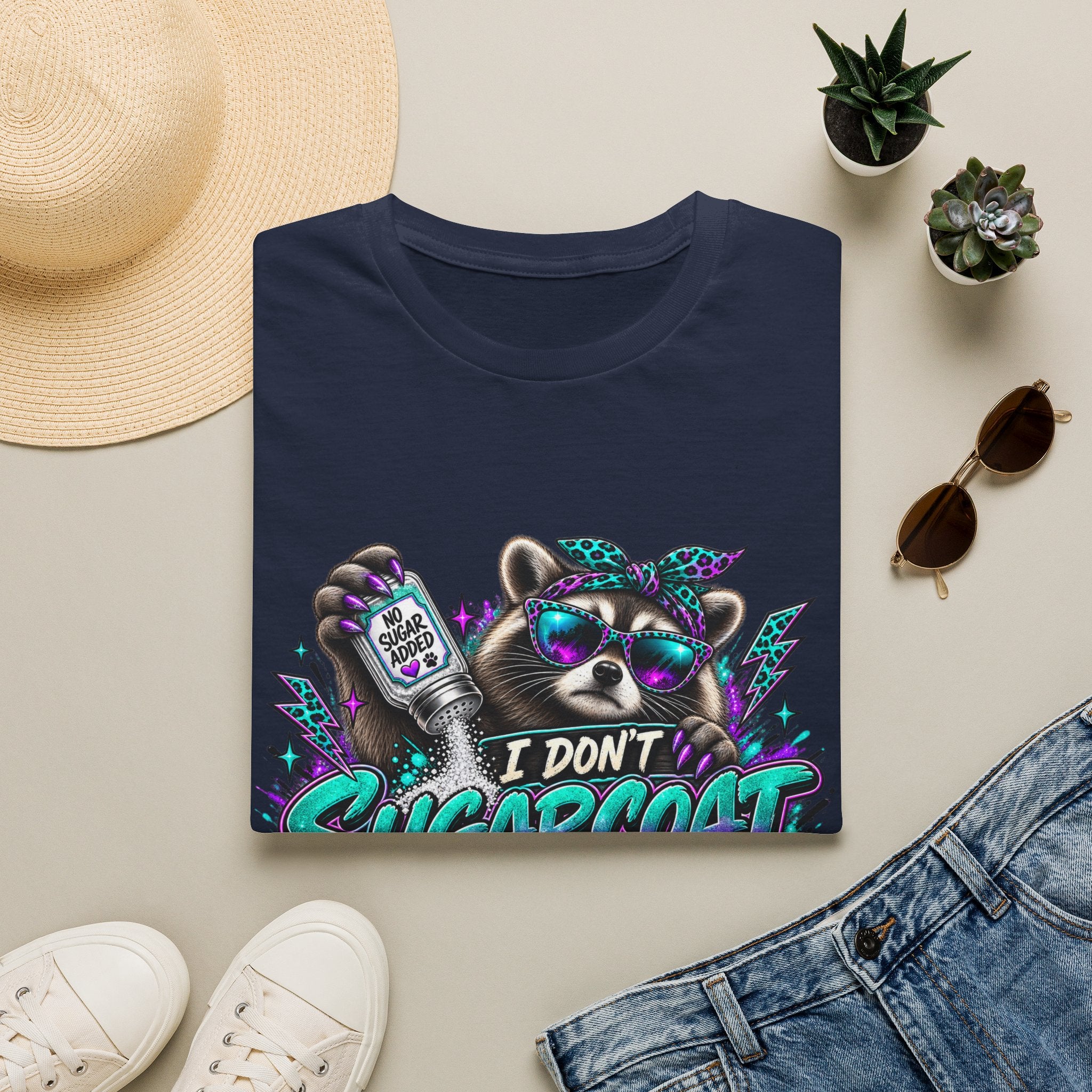 I Don’t Sugarcoat T-Shirt — Sassy Raccoon Graphic Tee