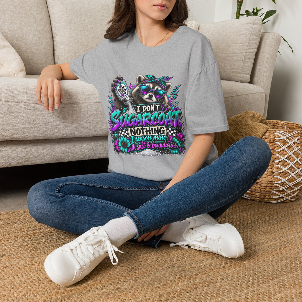 I Don’t Sugarcoat T-Shirt — Sassy Raccoon Graphic Tee