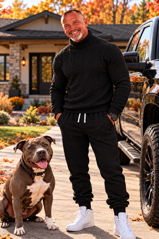 Men's Full Size Cable Knit Mock Neck Sweater and Joggers Set Plus Size