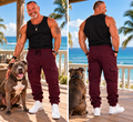 Men's Full Size Cargo Joggers with Multi-Pockets Plus Size