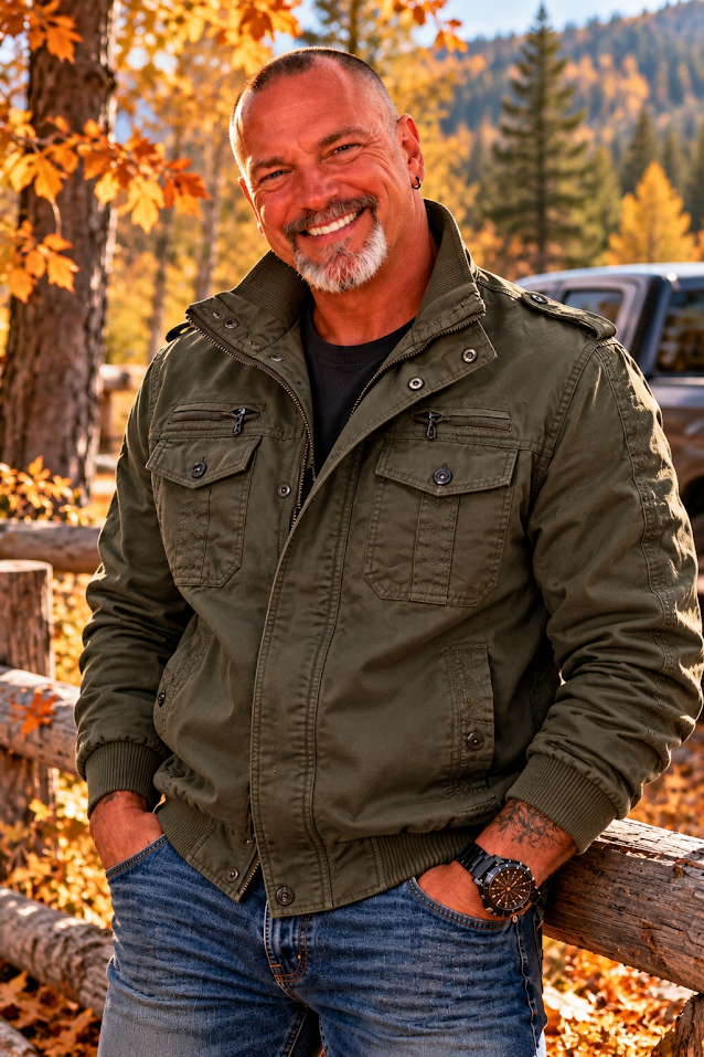 Men's Military Style Tactical Bomber Jacket with Multi-Pocket Utility Design