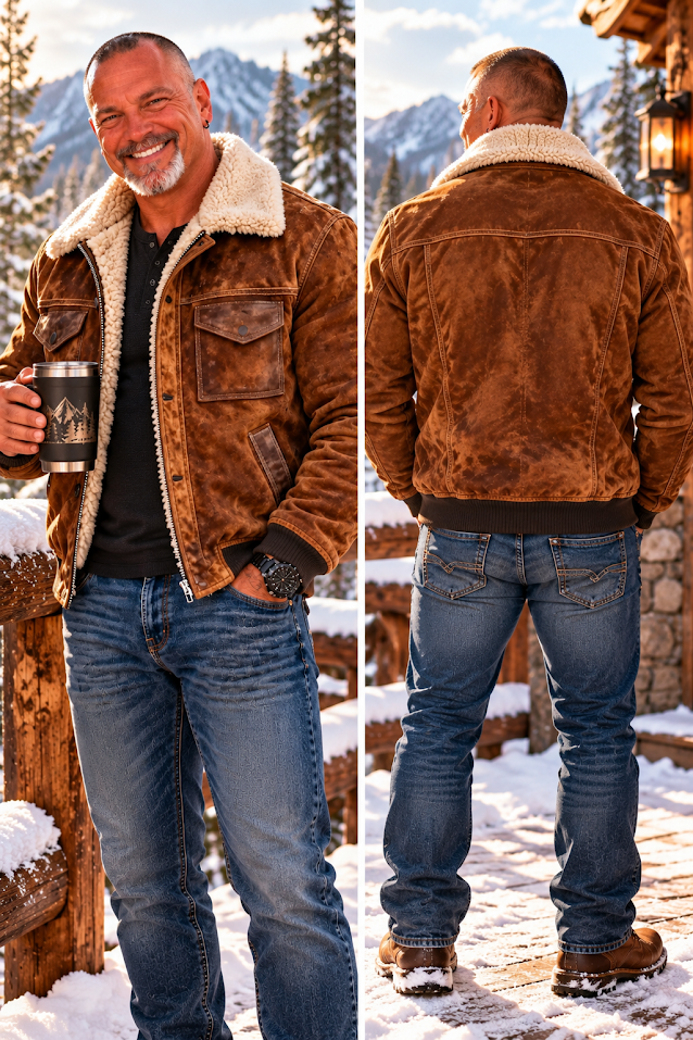 Men's Full Size Vintage Zip Up Jacket Plus Size