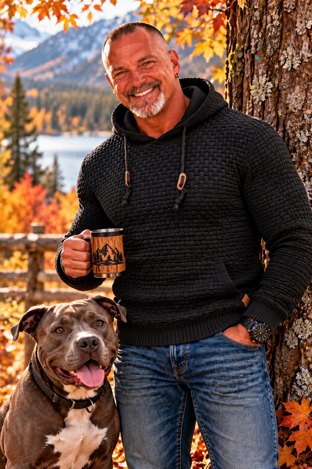 Men's Full Size Textured Knit Hooded Sweater Plus Size